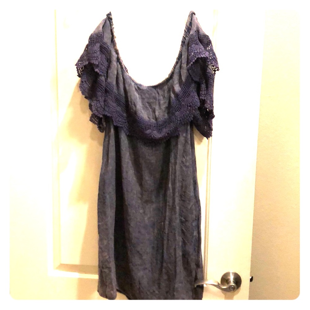 Umgee chambray off the shoulder dress